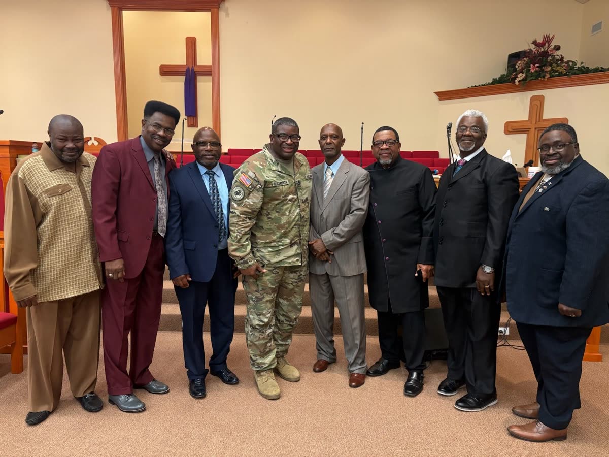 Veterans and members at church