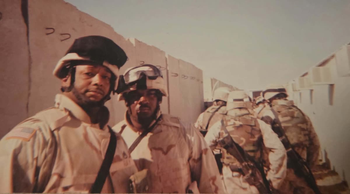 Larry Posey and fellow soldiers during deployment
